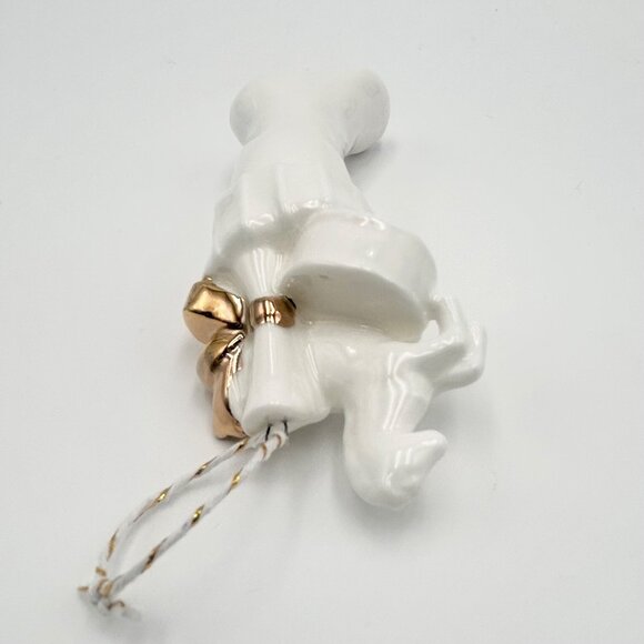 Department 56 Porcelain White & Gold Christmas Stocking +PLUS+ Gold Blown Glass - Picture 7 of 11